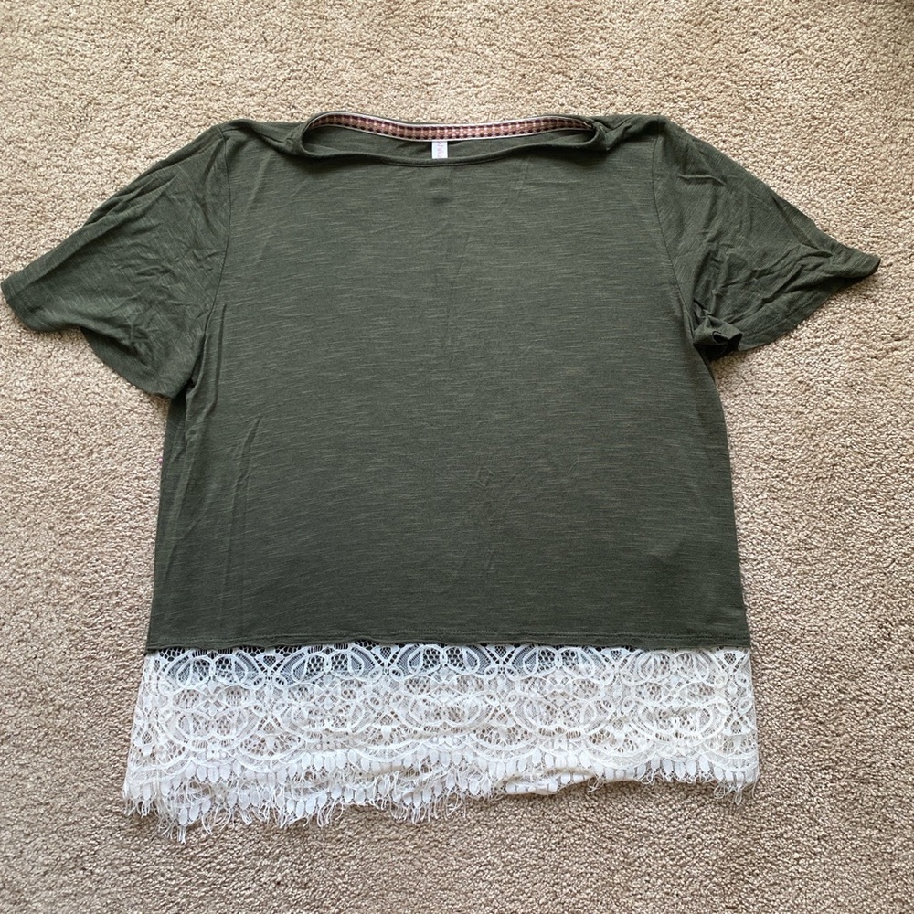 Green tee with lace bottom from Target